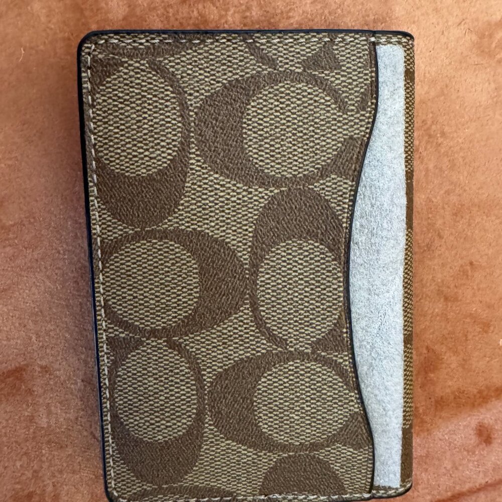 Coach card case wallet in signature canvas NWOT - image 2